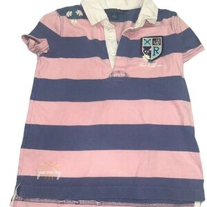 Polo by Ralph Lauren Pink and Navy Striped Kids Polo